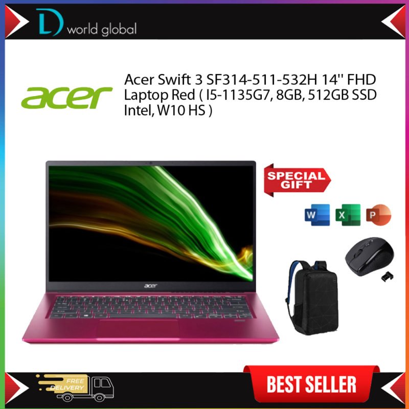Acer Swift 3 SF314-511-532H 14'' FHD Laptop Red