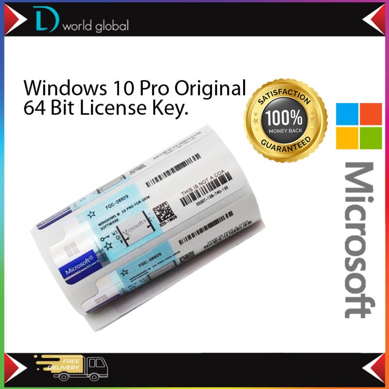 Windows 10 Pro - Coa Sticker - 32 64 Bit